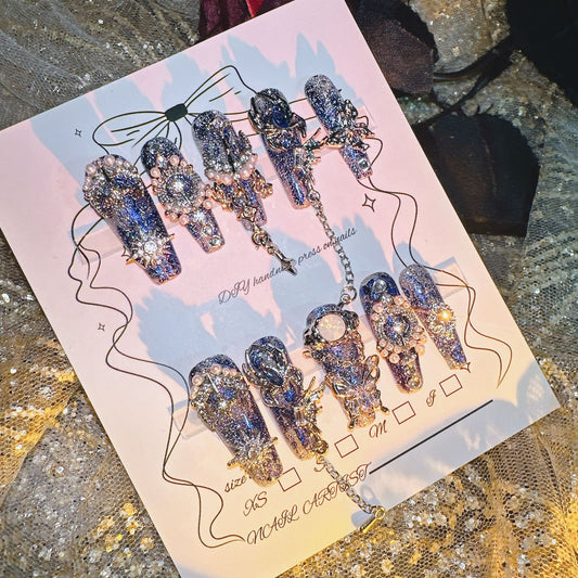 Luxury pearl magic shinning press on nails