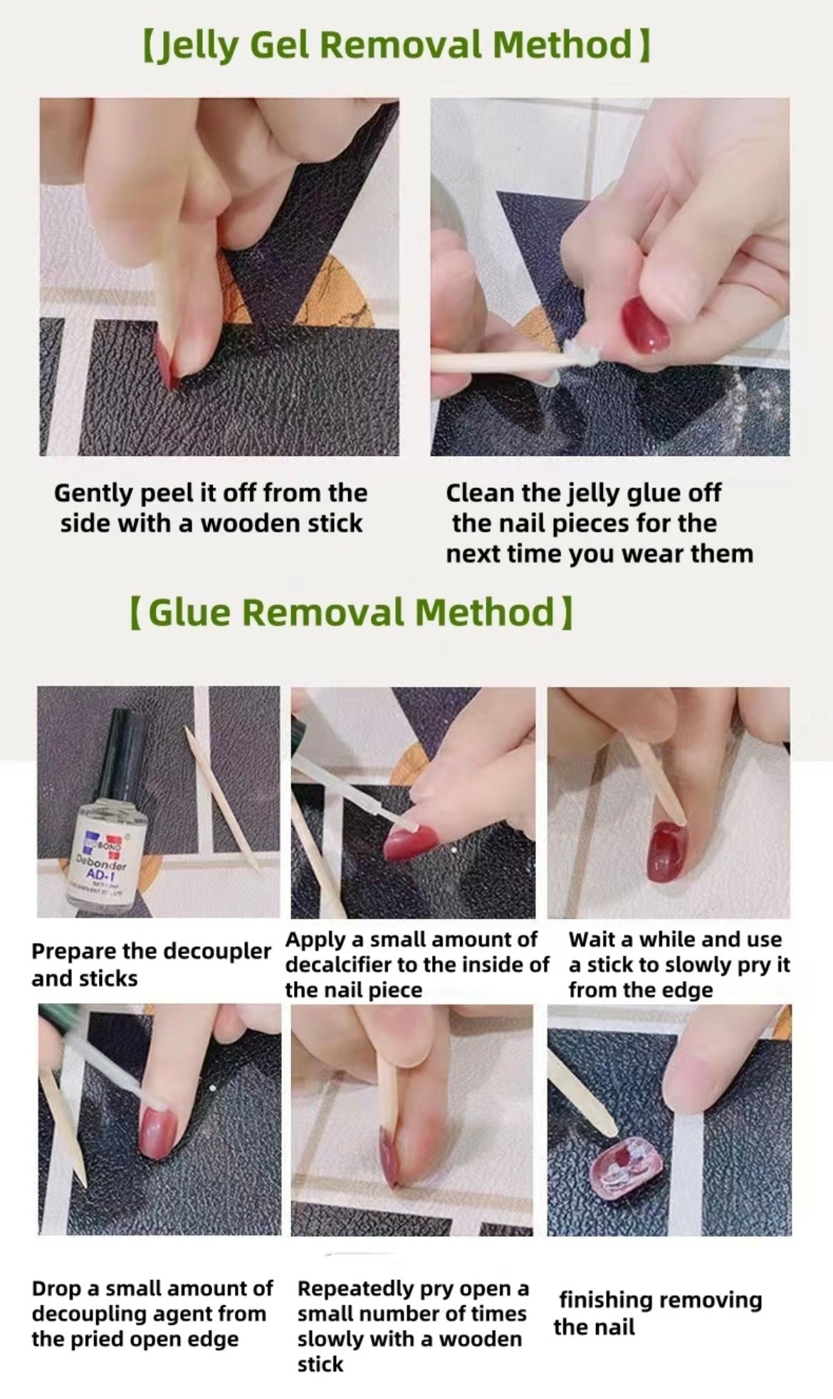 Contrast color summer energy girl press on nails