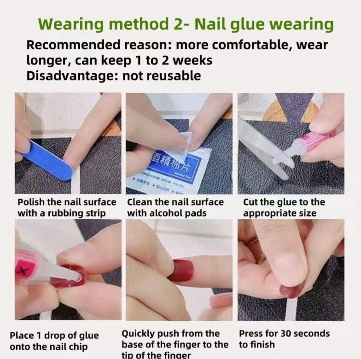 Contrast color summer energy girl press on nails