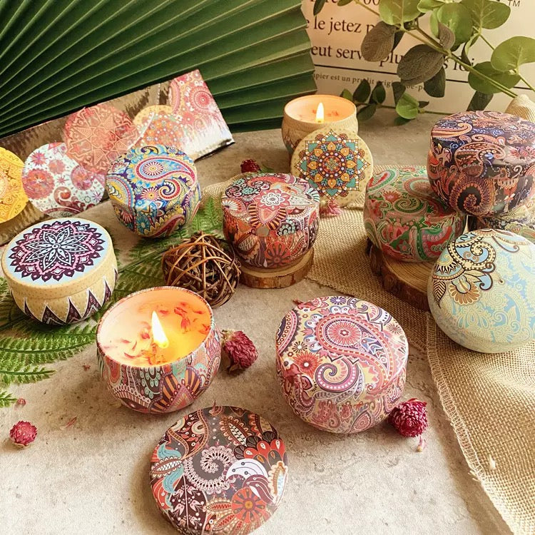 Osmanthus scent soy wax candle with flowers