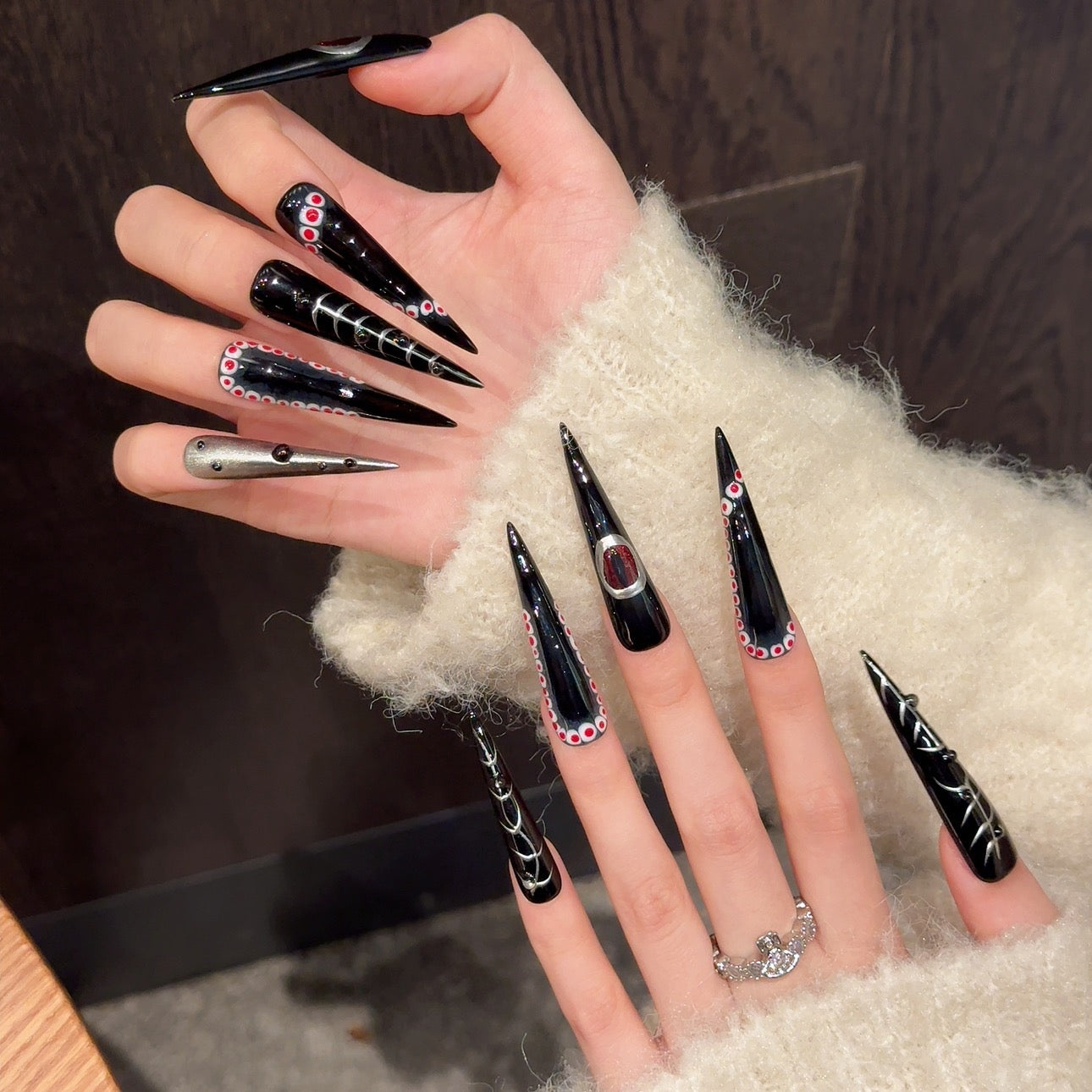 Y series evil eye black press on nail