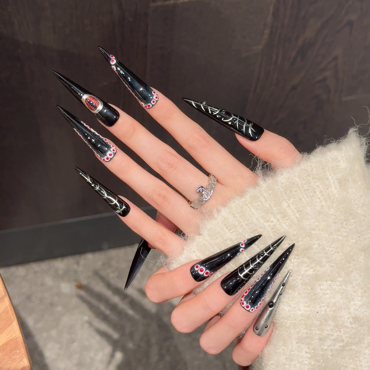 Y series evil eye black press on nail