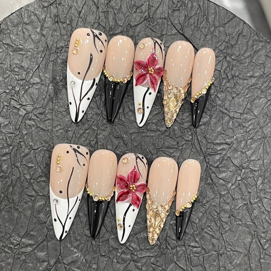 E6-09 Handmade Luxury press on nails