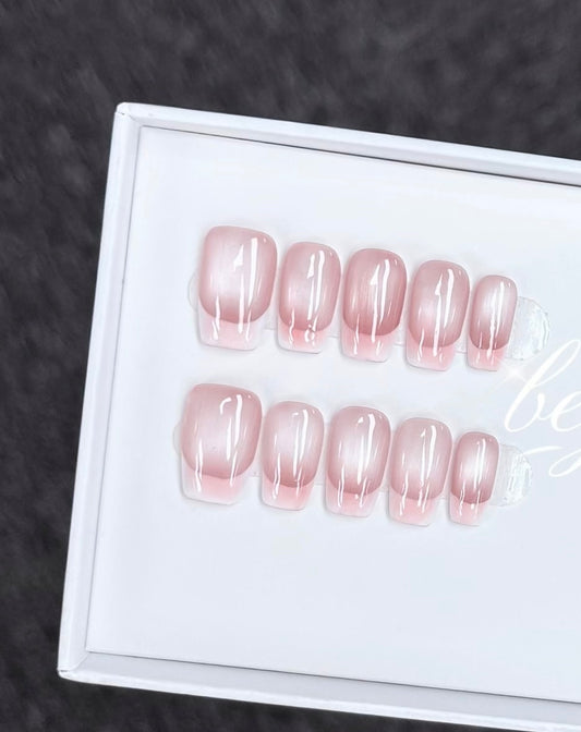 J22 Handmade Pink press on nails