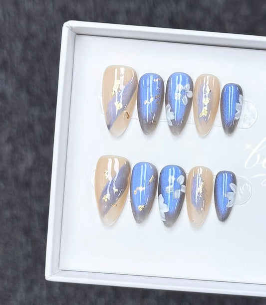 J42 Handmade Almond press on nails