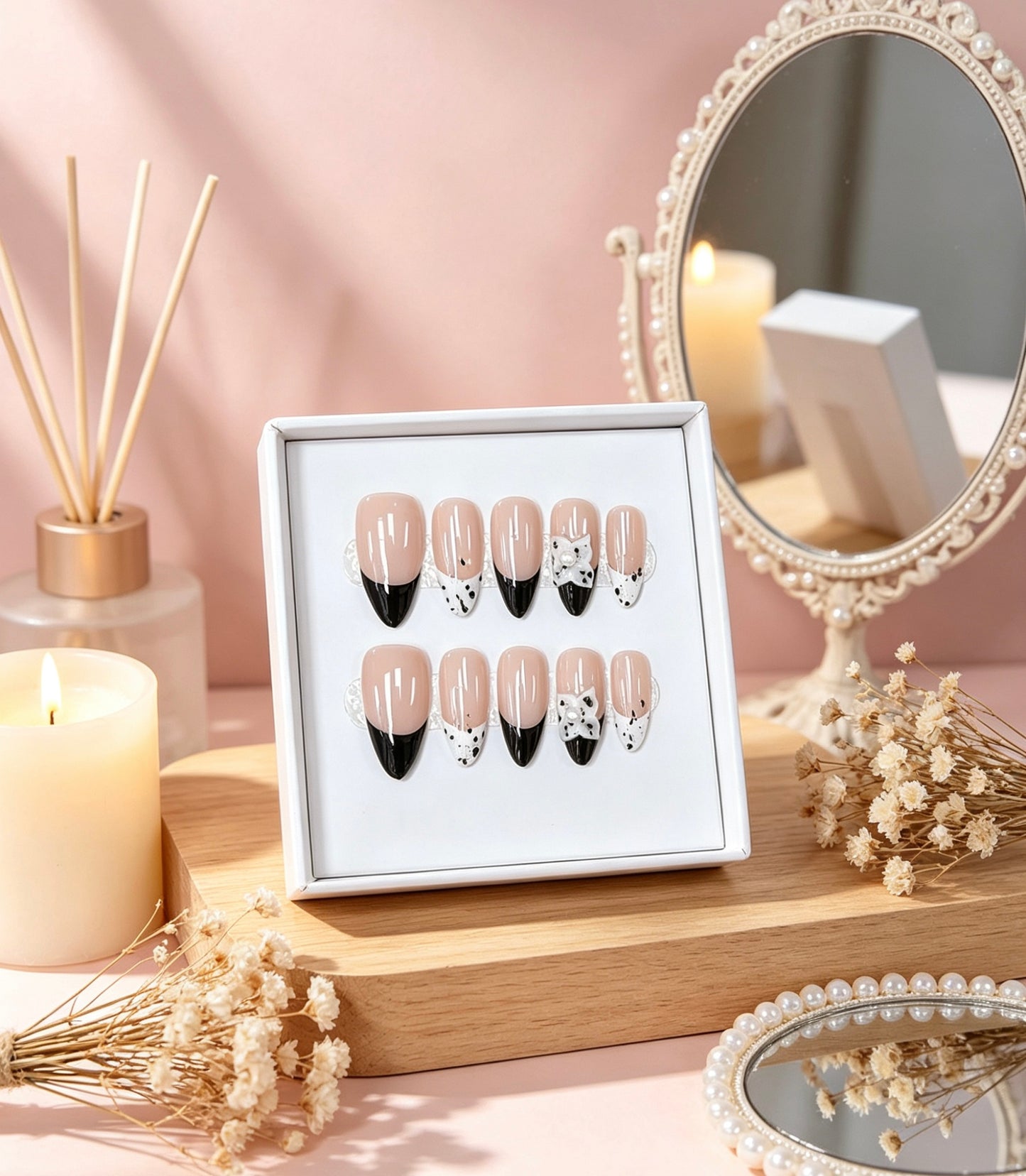 J26 Handmade Almond press on nails