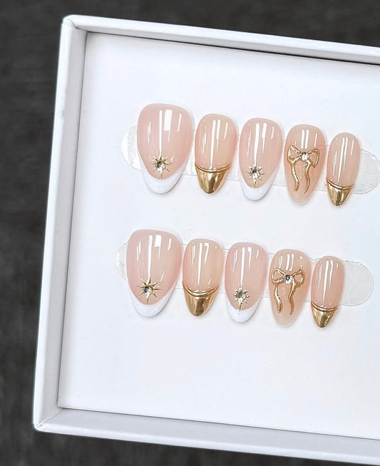 J46 Handmade Almond press on nails