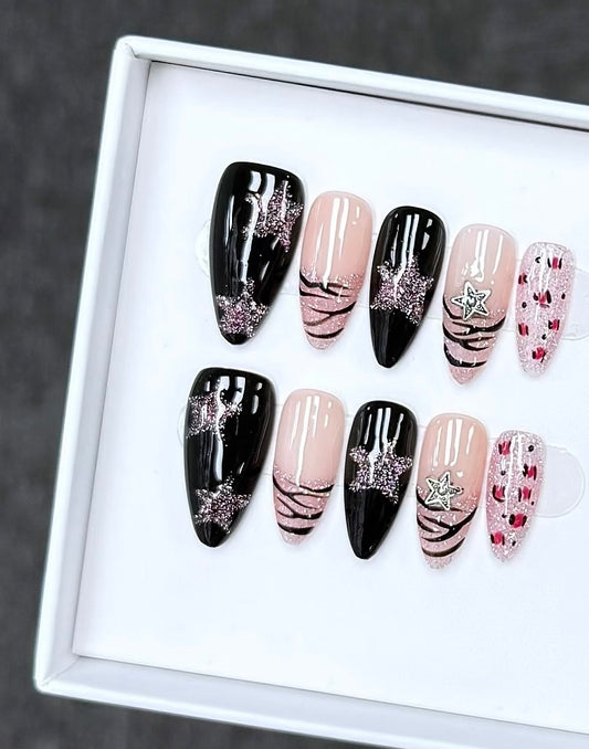 J17 Handmade Almond press on nails