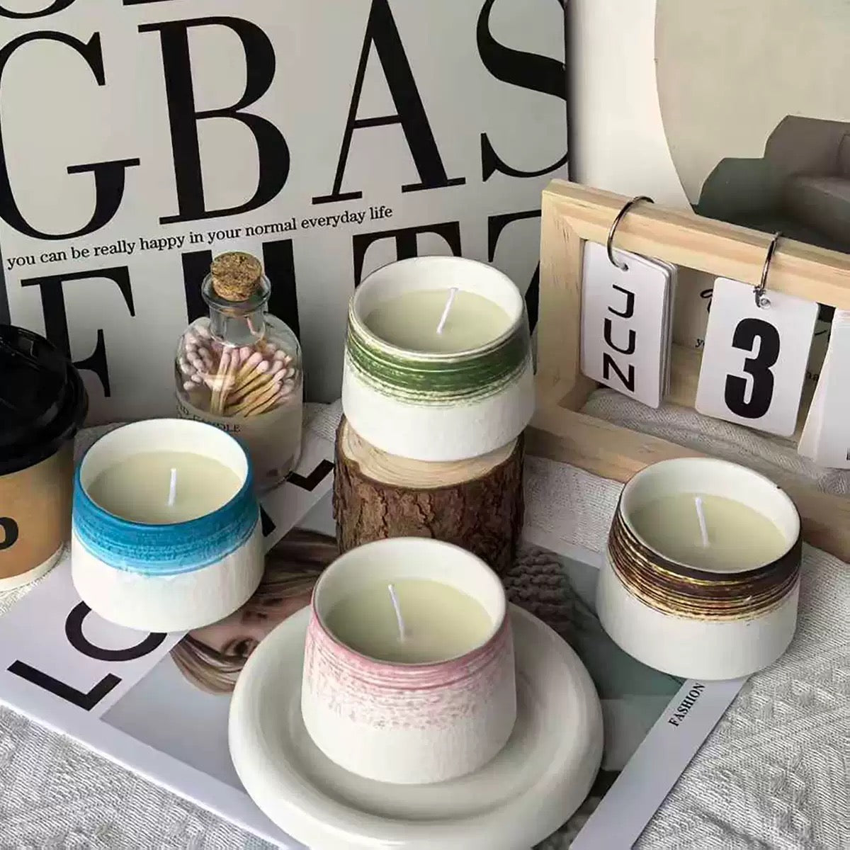 Ceramic jar soy wax scented candles luxury Christmas candle